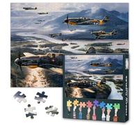 Puzzle de 1000 pièces pour adultes Bf 109 Avion de combat dans la lutte aérienne WWII Machine de guerre allemande Militaire Art 27,5 x 19,7 pouces
