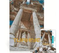 Puzzle de 1000 pièces pour Adultes Bibliothèque de Celsus Turquie Jeu Impossible Analyse et logique Renforce l'amour Entre Les Couples 38x26cm