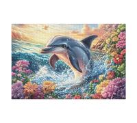 Puzzle De 1000 Pièces pour Adultes Bichon Frisé dans Le Champ de Fleurs 1000 PCS 75x50cm Impression Vive Non Décolorable Art Mural Encadrable Idéal pour Salon Chambre À Coucher
