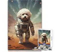 Puzzle de 1000 pièces pour Adultes Bichon Frisé Mars - Détendez-Vous Pendant Votre Temps Libre - Assemblage Facile et sans Couture - Dimensions:38x26cm
