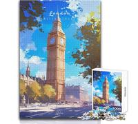 Puzzle de 1000 pièces pour Adultes - Big Ben à Londres - Idéal pour des soirées Jeux et Divertissement en Famille - Une œuvre d'art Amusante et Originale à Offrir - Dimensions 50x75cm