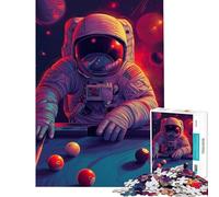 Puzzle de 1000 pièces pour Adultes Billard Astronaute Jeu de réflexion Stimulant et Anti-Stress (Dimensions 50x75cm)