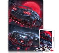 Puzzle de 1000 pièces pour Adultes « Black Beauty in Red Moon »Analyse et logique, Jeu de Construction à partir de 14 Ans (Taille 50x75cm)