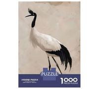 Puzzle De 1000 Pièces pour Adultes Black-Necked Crane Illustration Puzzle Adulte, Jeu De Réflexion, Défi Difficile À Terminer 52x38cm/1000pcs