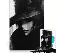 Puzzle de 1000 pièces pour Adultes Black Secret Perfect Edge Play,Jeu de réflexion,Jeu d'oisiveté,Illustration de Noël (50x75cm)