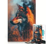 Puzzle de 1000 pièces pour Adultes Blaze Wolf Perfect Edge Play,Jeu de réflexion,Jeu d'oisiveté,Illustration de scène de Noël (50x75cm)