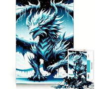 Puzzle de 1000 pièces pour Adultes Blizzard Dragon,Jeu de réflexion, pour se détendre et s'amuser Lors d'un Anniversaire (38x26cm)
