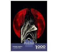 Puzzle De 1000 Pièces pour Adultes Blood Moon Bat Art Print Puzzle Anti-Stress, Difficile, Cadeau Unique pour Un Anniversaire Ou Noël 70x50cm/1000pcs