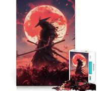 Puzzle de 1000 pièces pour Adultes Blood Moon Samurai,Jeu de Finition Parfait,Casse-tête,Jeu d'inactivité,Illustration de Noël (38x52cm)