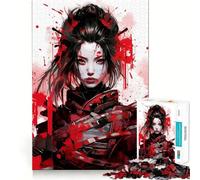 Puzzle de 1000 pièces pour Adultes Blood Samurai,décor élégant et Facile à Installer,activité cérébrale Amusante,Moment de détente,Cadeau de Loisirs Festif (50x75cm)