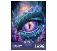 Puzzle De 1000 Pièces pour Adultes Blue Dragon Eye with Crystals Puzzle pour Adultes Jeux Relaxants Cadeau d'anniversaire Cadeaux Uniques pour Anniversaire Et Noël 38x26cm/1000pcs