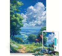 Puzzle de 1000 pièces pour Adultes Blue Sky Haven Perfect Edge Play,Jeu de réflexion,Jeu d'oisiveté,Illustration de scène de Noël (38x26cm)