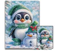 Puzzle de 1000 pièces pour Adultes, Bonhomme de Neige de Noël, Jouets éducatifs et éducatifs, idéal comme Cadeau pour Toute la Famille à partir de 14 Ans, 50x75cm