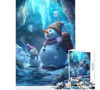 Puzzle de 1000 pièces pour Adultes Bonhommes de Neige dans Une Grotte de Glace Aventure Décoration intérieure Jouet Idée Cadeau Jeu Familial Renforce l'amour Entre Couples Dimensions 38x26cm