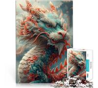 Puzzle de 1000 pièces pour Adultes Bonne année Dragon Compétition de Vitesse Manuelle Offrir en Cadeau à Toute la Famille 38x26cm