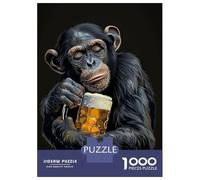 Puzzle De 1000 Pièces pour Adultes Bonobo Beer Puzzle Casse-tête Jeu De Rapidité des Mains pour Les Joueurs 38x26cm/1000pcs