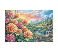 Puzzle De 1000 Pièces pour Adultes Bordure mer de Fleurs 1000 PCS 75x50cm Puzzle d'art Thérapie Idéal pour Santé Mentale Anti-Stress Régulation Émotionnelle Cadeau