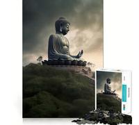 Puzzle de 1000 pièces pour Adultes Bouddha au Sommet d'une Montagne Jeu de logique et d'ajustement Parfait Idée Cadeau d'anniversaire Amusante (50x75cm)
