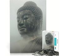 Puzzle de 1000 pièces pour Adultes Bouddha dans la Brume Décoration soignée Jeu d'exercice Mental Temps de détente et de Divertissement pour Noël (38x26cm)