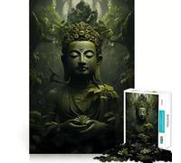 Puzzle de 1000 pièces pour Adultes Bouddha dans la Nature Découpe serrée Jeu de réflexion Amusant et Stimulant Activité de Loisirs et d'anniversaire (38x52cm)