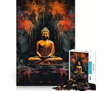 Puzzle de 1000 pièces pour Adultes Bouddha dans Une Fleur de Lotus Décoration soignée Jeu d'exercice Mental Temps de détente et de Divertissement pour Noël (38x52cm)