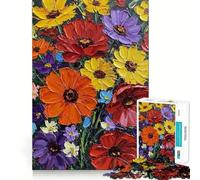 Puzzle de 1000 pièces pour Adultes Bouquet de Fleurs éclatantes »,défi intellectuel,découpe Nette,alignement Parfait,activité Amusante en Famille Le Soir (38x52cm)