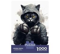Puzzle De 1000 Pièces pour Adultes Boxer Cat Boxing Gloves Puzzle, Jouet, Décoration Murale, mais Aussi Amusant Et Humoristique, Activités À La Maison, 52x38cm/1000pcs