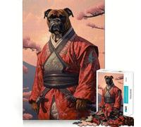 Puzzle de 1000 pièces pour Adultes Boxer,Chien,Samouraï,Jeu aux Bords Nets,Stimulation Cognitive,Jeu de Relaxation,Cadeau Festif et ludique (38x26cm)