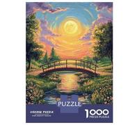 Puzzle De 1000 Pièces pour Adultes Bridge Over River Sunset Puzzles pour Adultes Jeux De Société pour Passer Le Temps À La Maison Défi À Relever 70x50cm/1000pcs