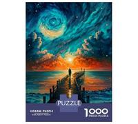 Puzzle De 1000 Pièces pour Adultes Bridge to Ocean Painting Puzzles pour Adolescents Jeu De Réflexion Améliore La Mémoire Défi Éducatif 52x38cm/1000pcs