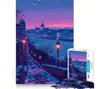Puzzle de 1000 pièces pour Adultes Budapest de Nuit Jeu de logique et d'assemblage précis Idée Cadeau d'anniversaire Amusante (38x26cm)