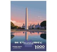 Puzzle De 1000 Pièces pour Adultes Buenos Aires Obelisk at Sunset Puzzle Adulte, Jouet, Décoration Murale, Une Œuvre d'art, Activités Amusantes À La Maison 38x26cm/1000pcs