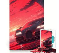 Puzzle de 1000 pièces pour Adultes Bugatti Red Moon,Jeu de Loisirs créatifs et cognitif,décoration Murale de Noël (38x52cm)