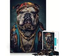 Puzzle de 1000 pièces pour Adultes,Bulldog El Jefe,Décoration soignée,Exercice Mental,Jouet de détente,Cadeau de Noël Amusant (38x52cm)