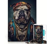 Puzzle de 1000 pièces pour Adultes Bulldog El Jefe Fine Edge Craft Cognitive Game Toy Relax Game Play Décoration Murale de Noël (50x75cm)