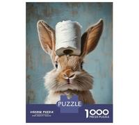 Puzzle De 1000 Pièces pour Adultes Bunny with Toilet Paper Puzzles pour Adultes Vacances À La Maison Tue-t-il Le Temps Chaque Pièce Est Unique - Un pour Les Joueurs 52x38cm/1000pcs