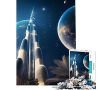 Puzzle de 1000 pièces pour Adultes Burj Khalifa Jeu éducatif et Stimulant idéal pour se détendre améliorer sa mémoire Cadeau d'anniversaire (38x26cm)