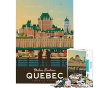 Puzzle de 1000 pièces pour Adultes Cadeau Affiche de Voyage de la Ville de Québec Jeu éducatif Jouet Jeu intellectuel œuvre d'art activité familiale (Taille 50x75cm)