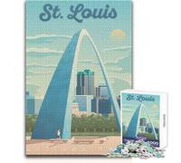Puzzle de 1000 pièces pour Adultes, Cadeau, Affiche de Voyage de Saint-Louis, Jeu éducatif, activités familiales, Cadeau d'anniversaire, Dimensions : 38 x 52 cm