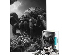 Puzzle de 1000 pièces pour Adultes Cadeau araignée géante Monochrome avec œufs Difficile et Stimulant décoration intérieure Jouet éducatif pour Les 14 Ans et Plus (50x75cm)