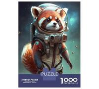 Puzzle De 1000 Pièces pour Adultes, Cadeau Astronaut Space Red Panda Puzzle, Jeux Relaxants, Difficile, Cadeau d'anniversaire, 52x38cm/1000pcs