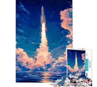 Puzzle de 1000 pièces pour Adultes Cadeau Au-delà de l'horizon Fusée vers Les étoiles Jeu éducatif et d'apprentissage Décoration Murale Idée Cadeau (Dimensions 38x26cm)