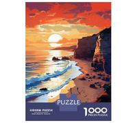 Puzzle De 1000 Pièces pour Adultes, Cadeau Beach Sunset Landscape Puzzle, Jeux Relaxants, Difficile, Cadeau d'anniversaire, 52x38cm/1000pcs