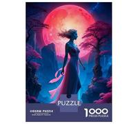 Puzzle De 1000 Pièces pour Adultes, Cadeau Beautiful Red Moon Lady Puzzle, Jeux Relaxants, Difficile, Cadeau d'anniversaire, 70x50cm/1000pcs