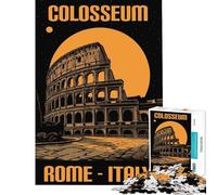 Puzzle de 1000 pièces pour Adultes Cadeau Colisée de Rome Italie Affiche Vintage activités Amusantes à la Maison améliore la mémoire Jeu de réflexion pour Les 14 Ans et Plus (38x26cm)