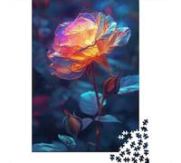 Puzzle De 1000 Pièces pour Adultes - Cadeau Glowing Rose Wall Art Print Puzzle pour Adultes - Jeu De Réflexion - Décoration Parfaite - Difficile À Compléter 38x26cm/1000pcs