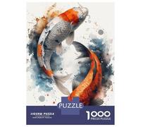 Puzzle De 1000 Pièces pour Adultes - Cadeau Koi Fish Japanese Puzzle pour Adultes - Jeu De Réflexion - Décoration Parfaite - Difficile À Compléter 38x26cm/1000pcs
