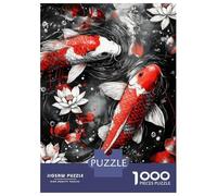 Puzzle De 1000 Pièces pour Adultes, Cadeau Koi Fish Watercolor Art Puzzle, Jeux Relaxants, Difficile, Cadeau d'anniversaire, 52x38cm/1000pcs