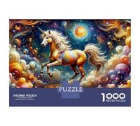 Puzzle De 1000 Pièces pour Adultes - Cadeau Magical Unicorn Fantasy Art Puzzle pour Adultes - Jeu De Réflexion - Décoration Parfaite - Difficile À Compléter 38x26cm/1000pcs