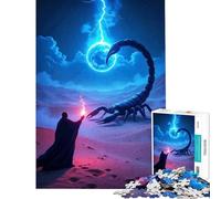 Puzzle de 1000 pièces pour Adultes Cadeau Magicien Scorpion Éclair Désert Stimule Le Cerveau Tout en s'amusant Jeu éducatif et Humoristique pour Les 14 Ans et Plus (50x75cm)
